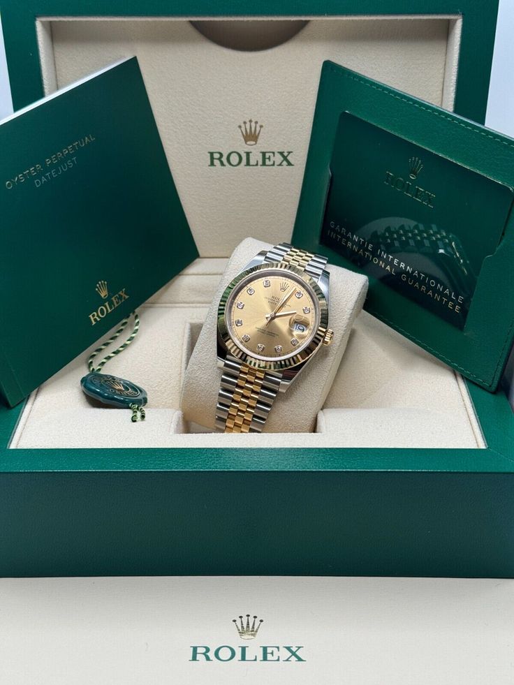 Rolex Datejust 41mm Diamond Dial Two Tone Gold