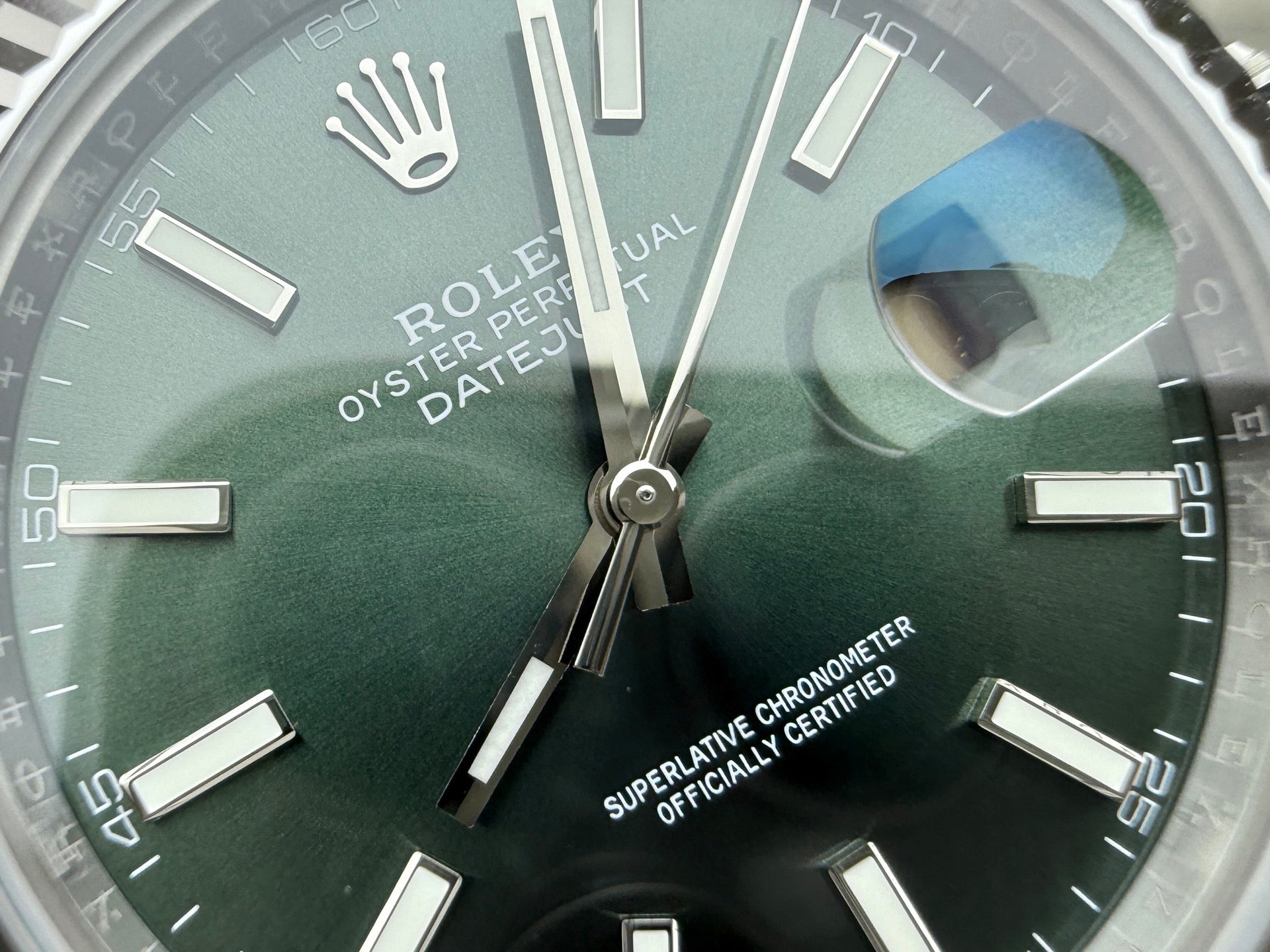 Rolex DateJust Oyster 41 mm Oystersteel Mint Green Dial